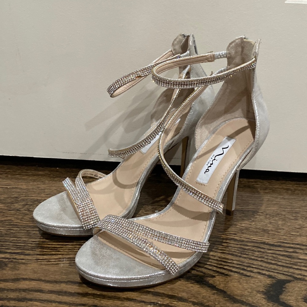 Nina silver heels